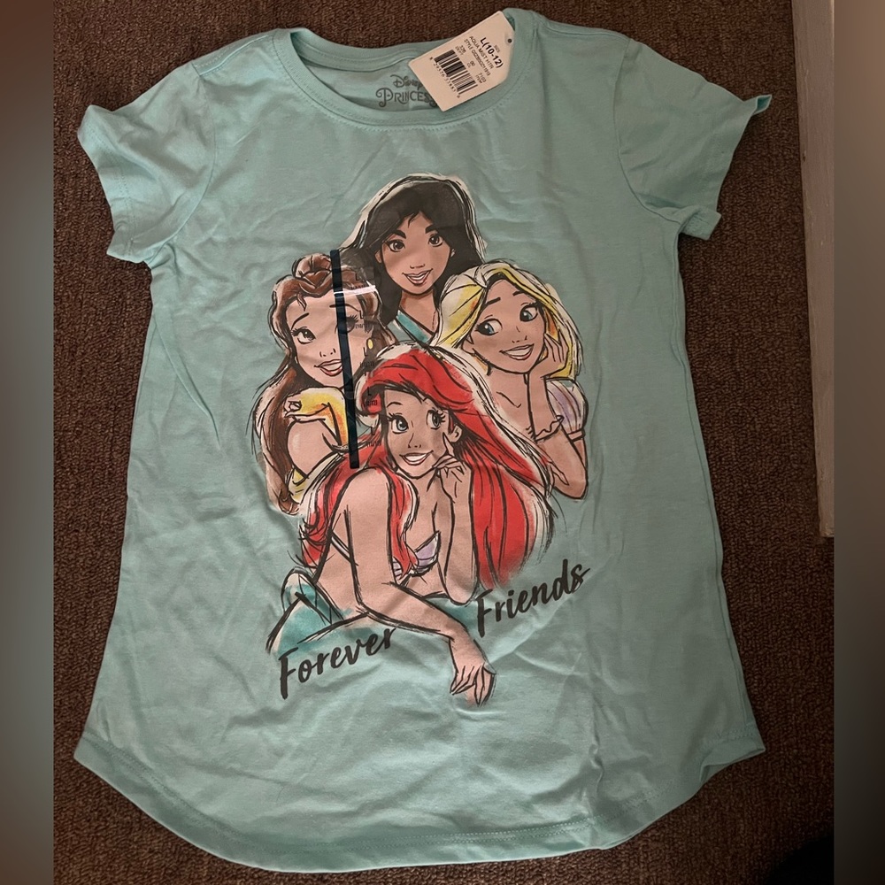 Disney princess girls t-shirt size L 10-12 brand new with tags